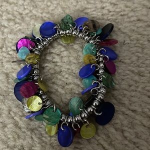 Lia Sophia multi colored charm stretch bracelet